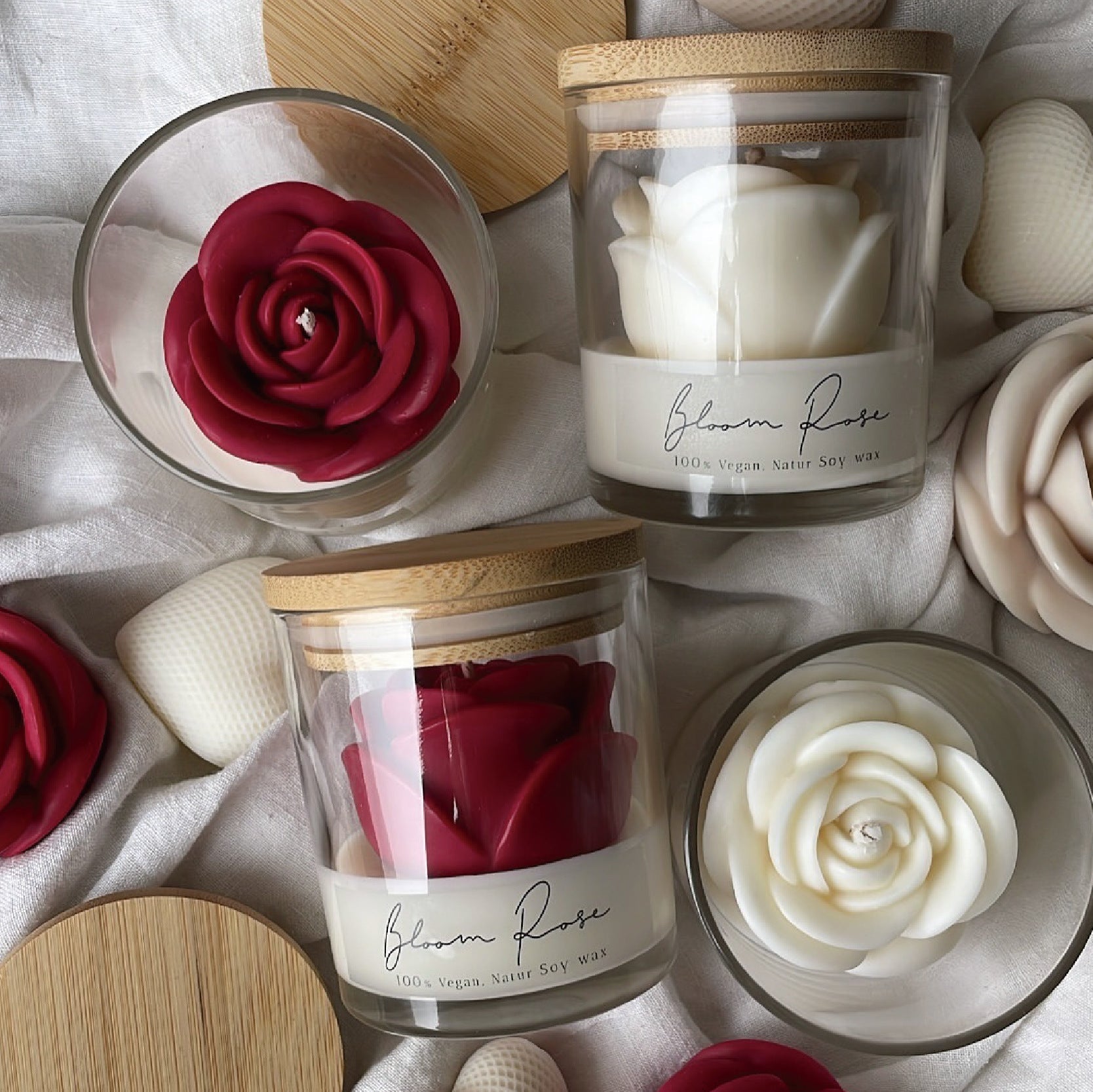 Loomi Aura-Flame™ Rose Scented Candle