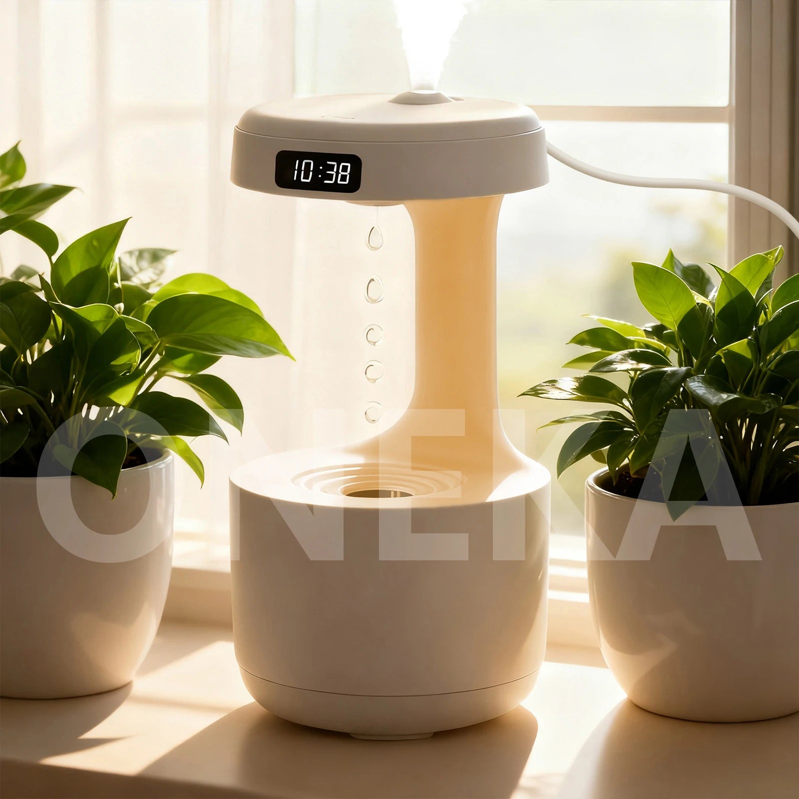 جهاز ترطيب الهواء Loomi Oneka™ المضاد للجاذبية مع ساعة رقمية