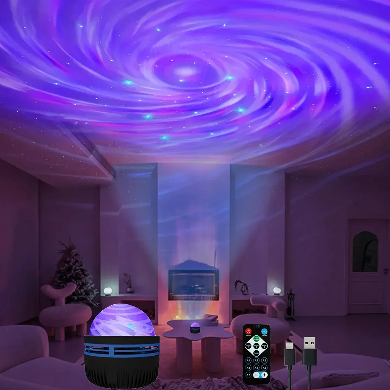 Loomi Nebula-Sync™ Multi-Color LED Galaxy Projector