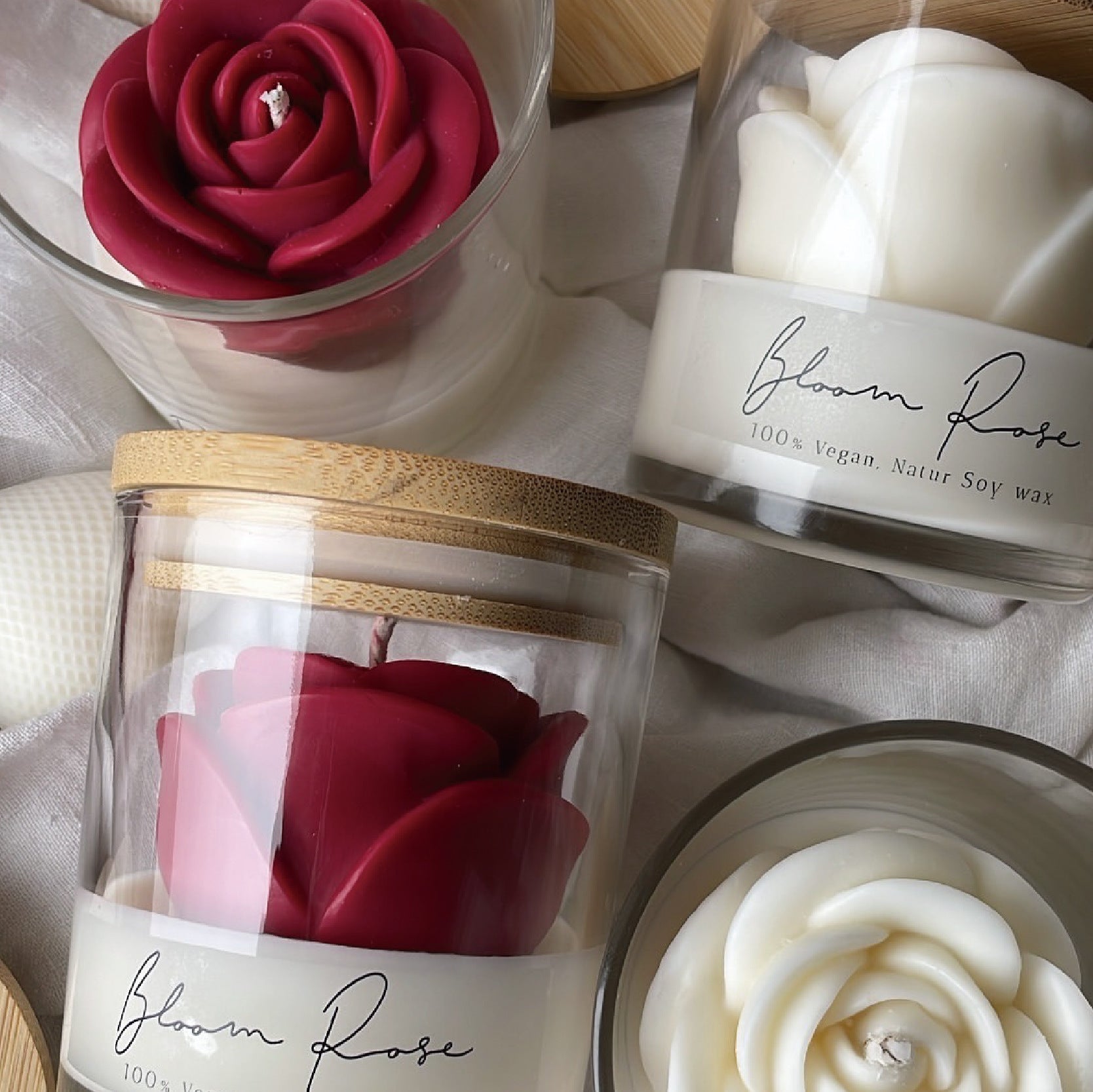Loomi Aura-Flame™ Rose Scented Candle